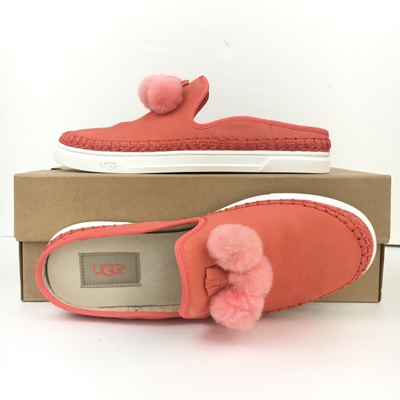 ugg pom pom slip on shoes
